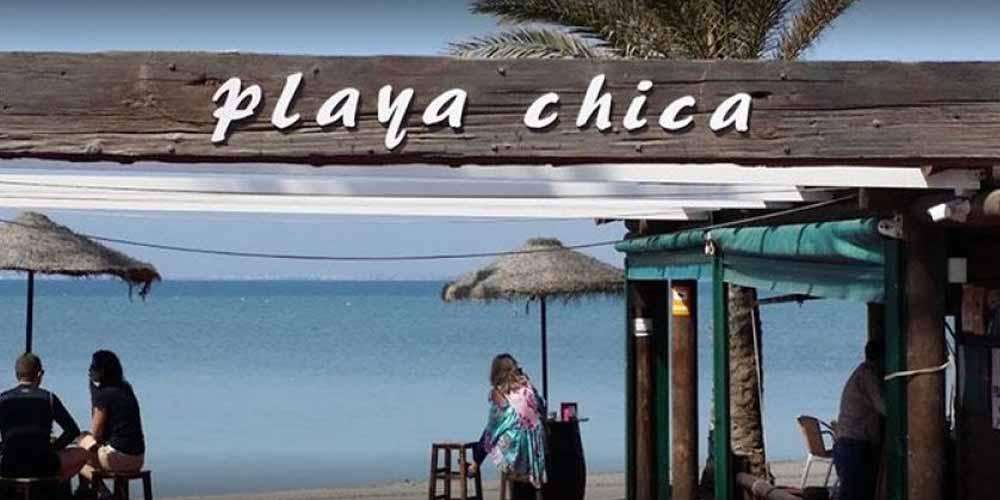 A view of the Playa Chica La Manga and the Chiringuito