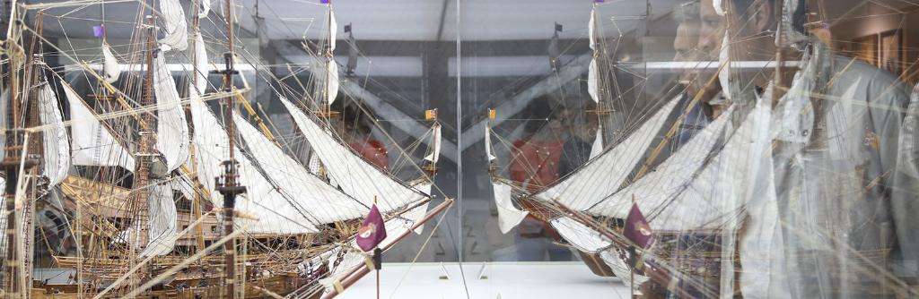 Boat models inside the Naval Museum