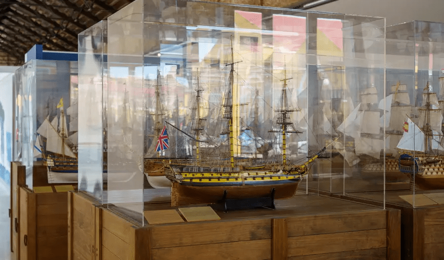 Boat prototypes inside the Naval Museum
