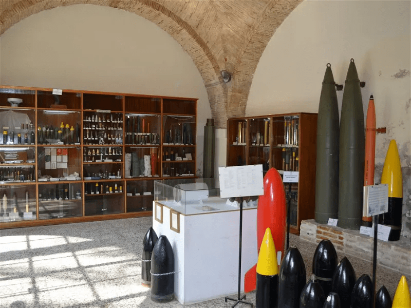 image of a room with multiple kinds of ammunition