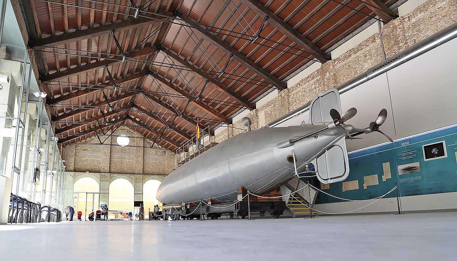 The Peral Submarine, one of the main piece of the museum.
