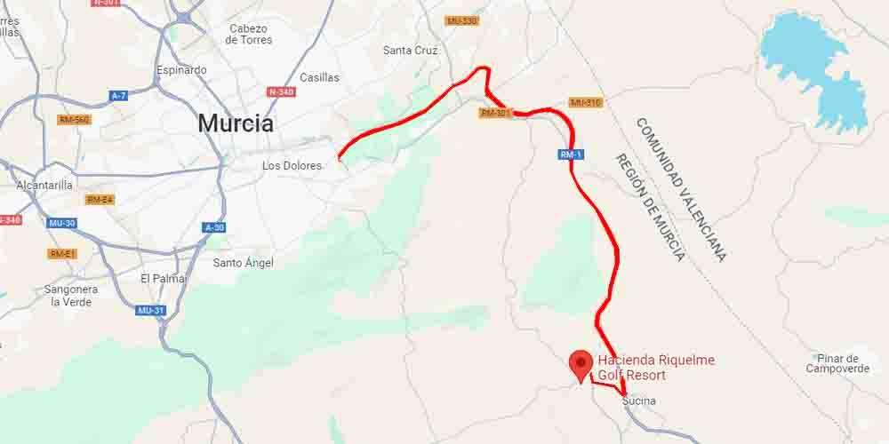 How to access the Hacienda Riquelme Golf Resort
