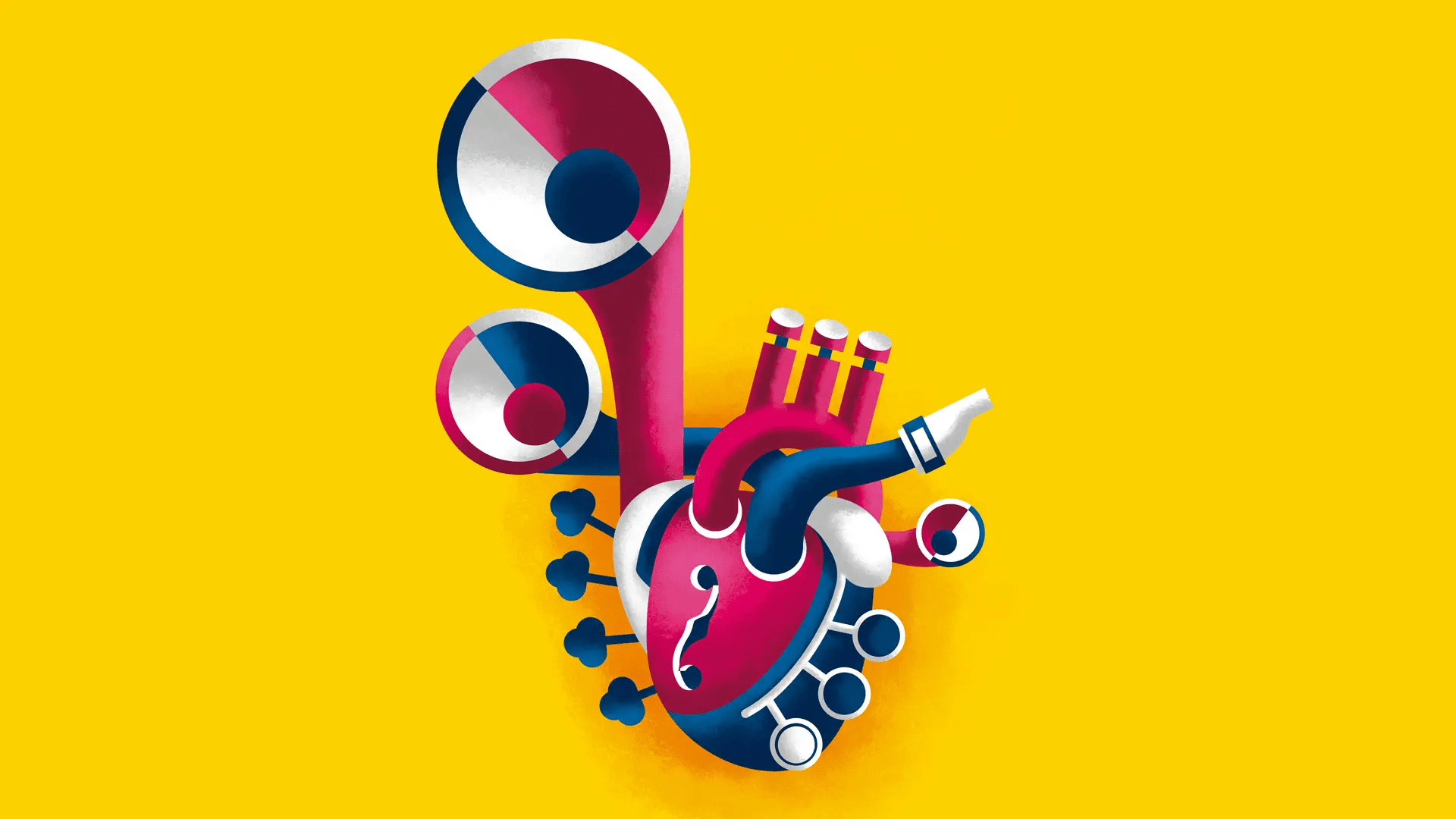 illustration of a heart formed by numerous instruments