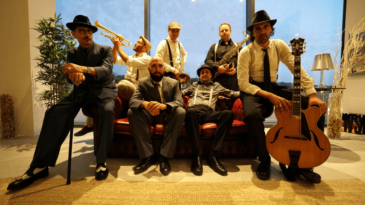 image of a jazz band waiting to start the show