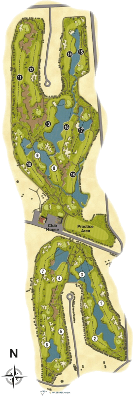 Map of the golf courses in La Serena Golf Resort