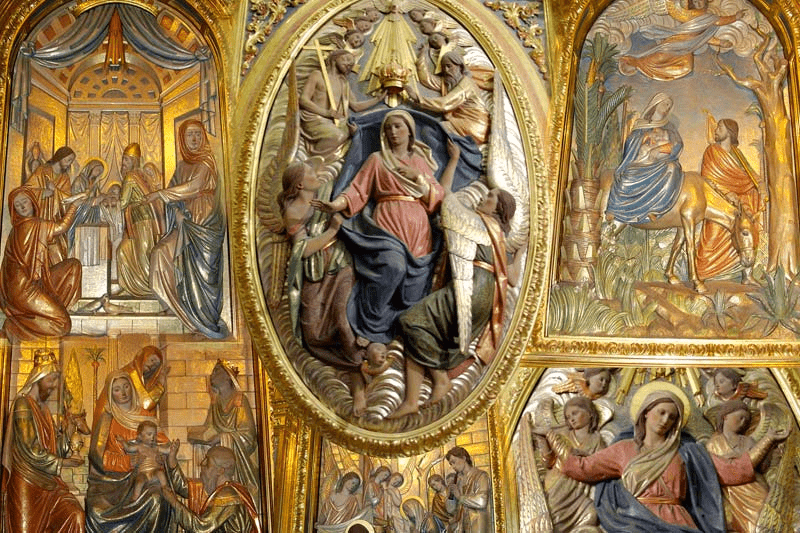 Mural paintings inside the Santuario de Nuestra Señora de La Fuensanta

