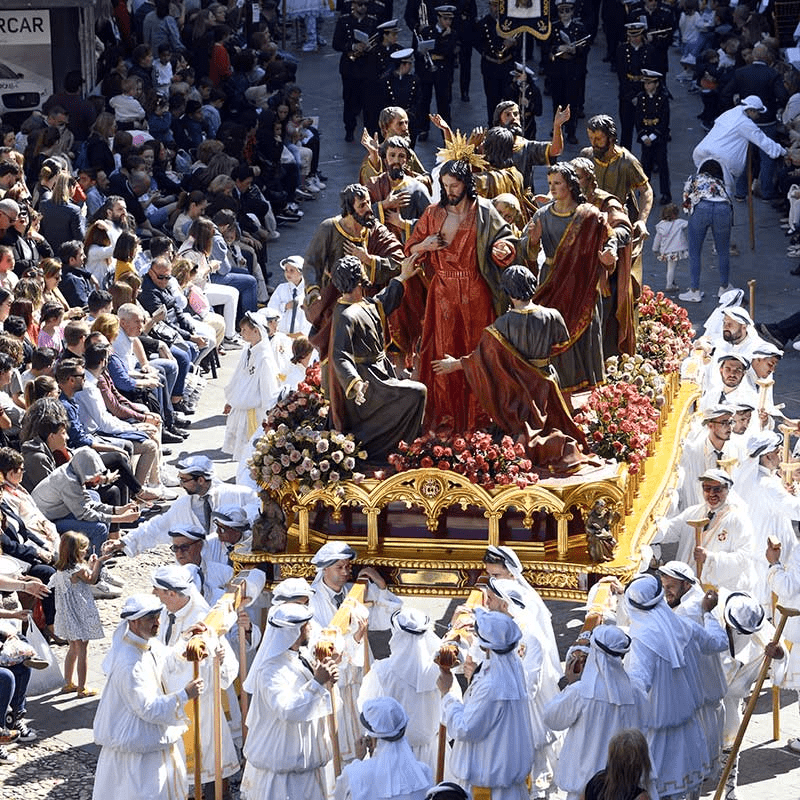 Sculptures in one processsion, in the holy week in Spain