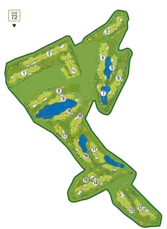 The golf course map in the Hacienda Riquelme