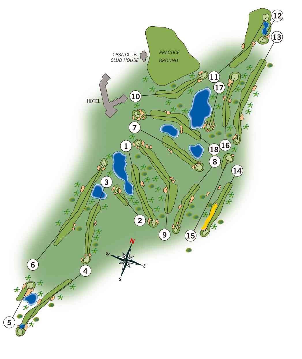 The South Course map in La Manga Resort