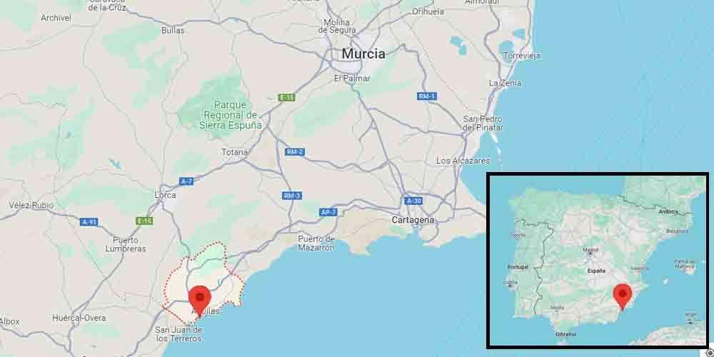 The town of Águilas in the region of Murcia