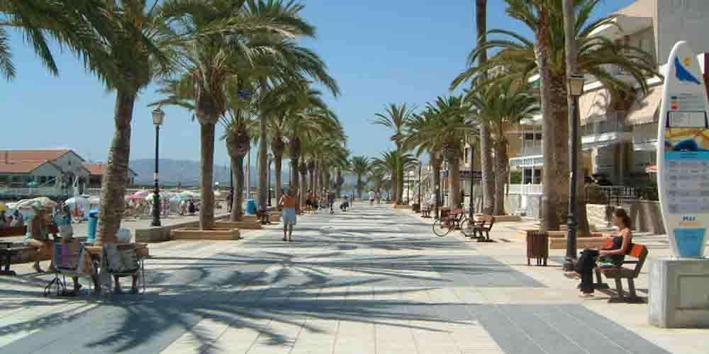 A promenade in Carrion Beach, Spain