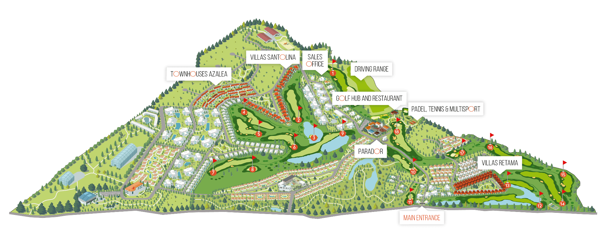 Altaona Golf & Country Village Map that shows it strategic layout