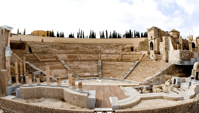 image showing the main stage of the roman theater