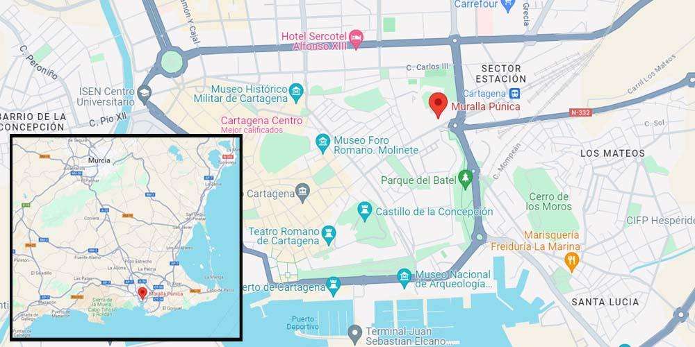 Location of the Interpretation Center of the Punic Wall