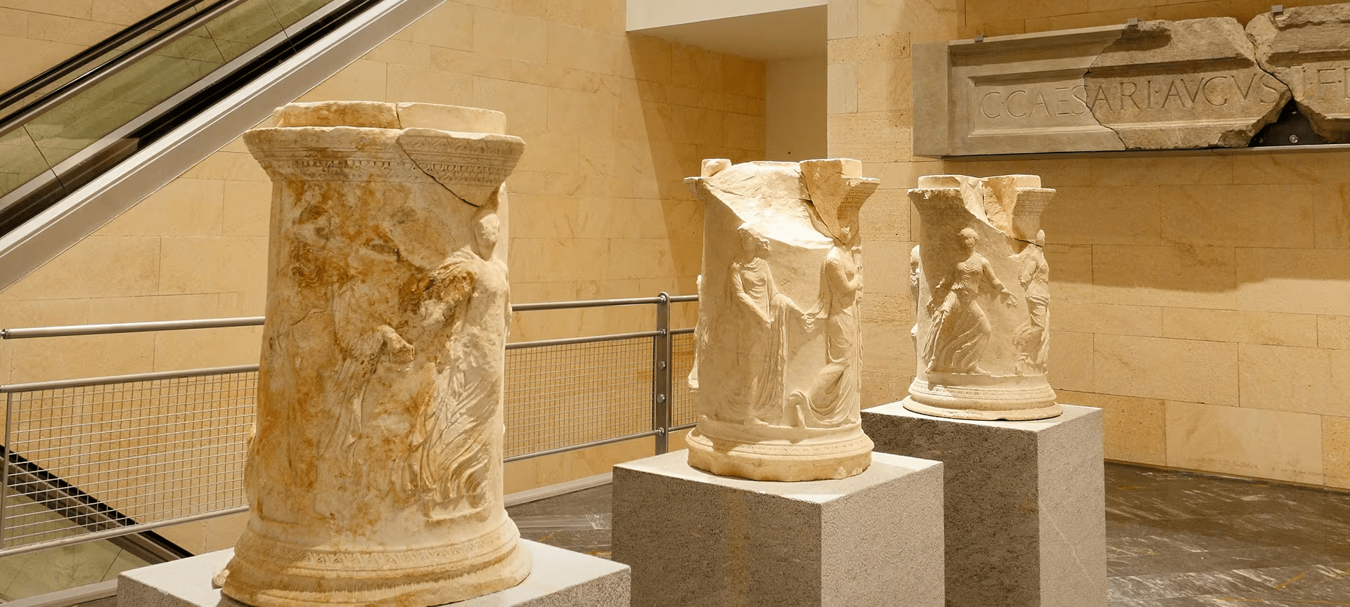 picture of one of the attractions inside the museum showing art pieces from the original theater