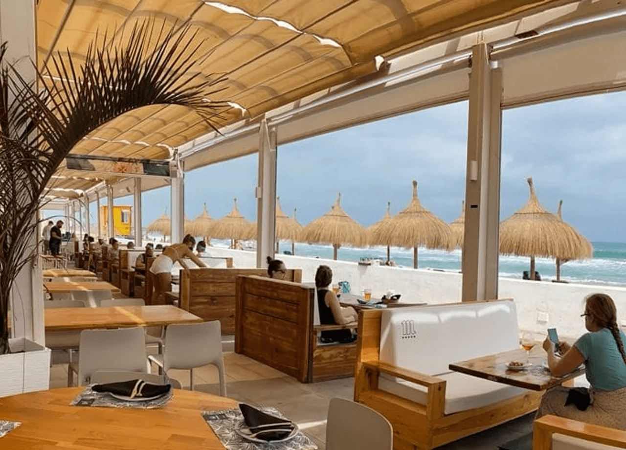 Surfing Restaurant at the beach in La Manga, Murcia, Spain