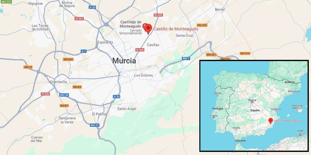 Castillo de Monteagudo location