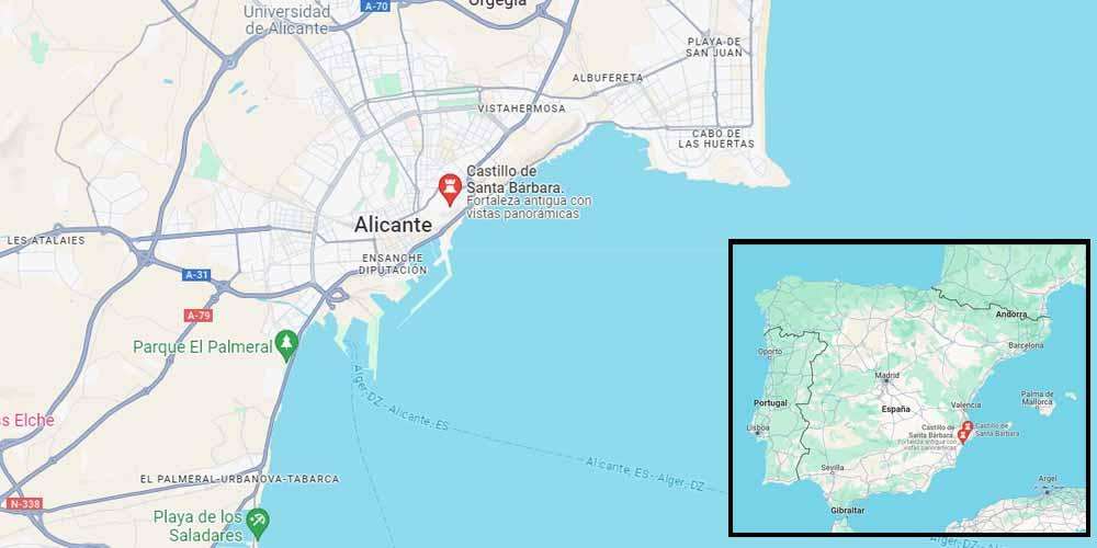 Castillo de Santa Bárbara Location