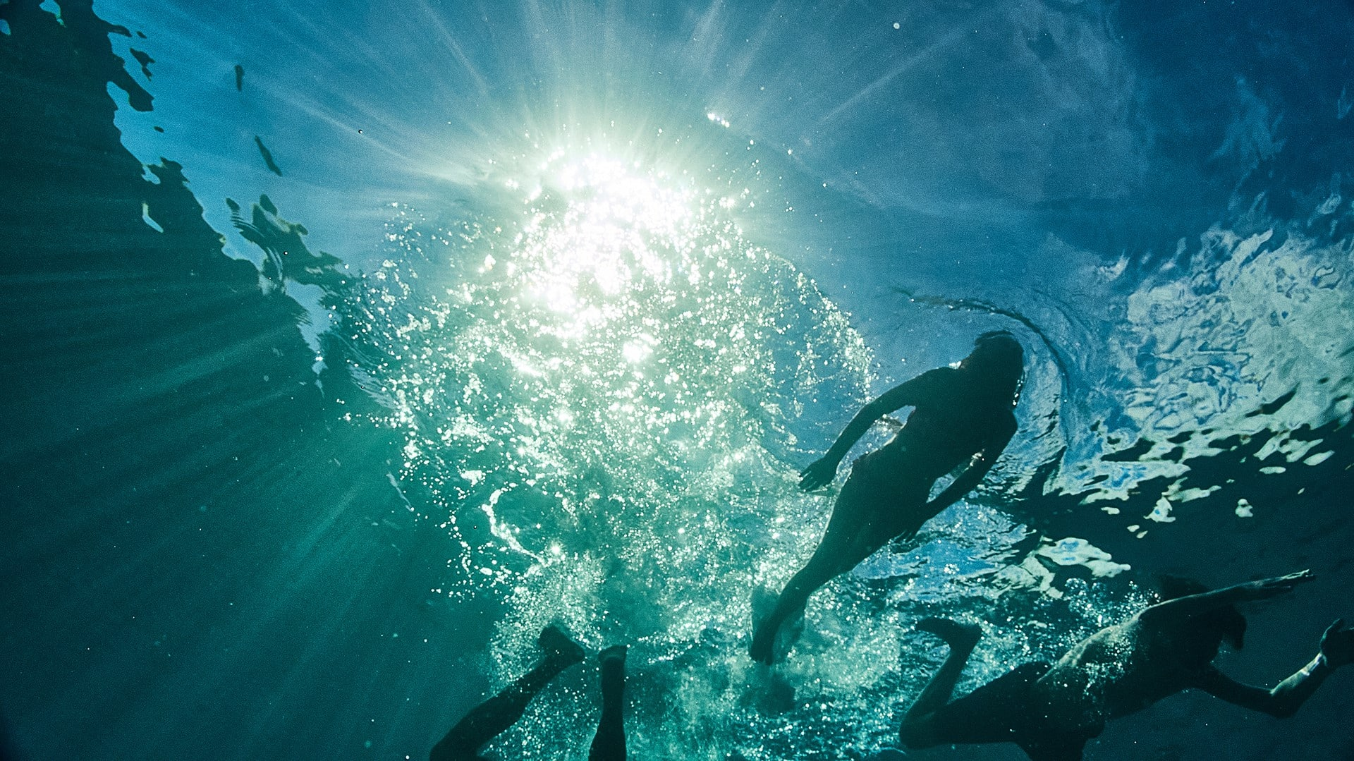 image of a person swimming in the sea
