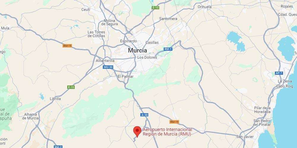 International airport of Murcia location