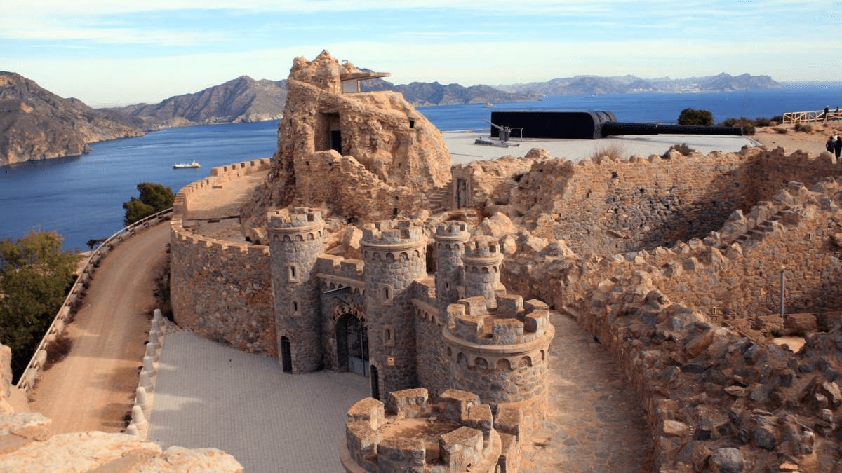 picture from bateria de castillitos showing the sea on the background
