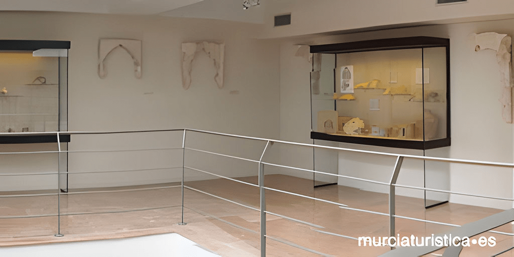 picture from inside the museum showing glass pannels for displaying items