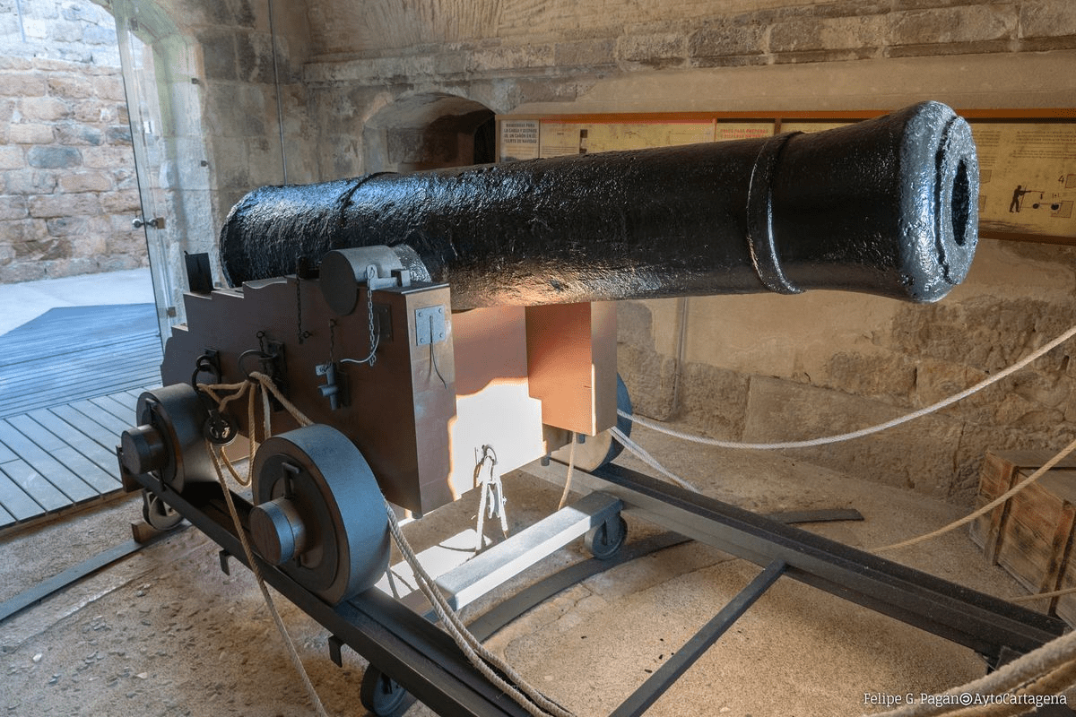 picture of one of the cannons inside the castle