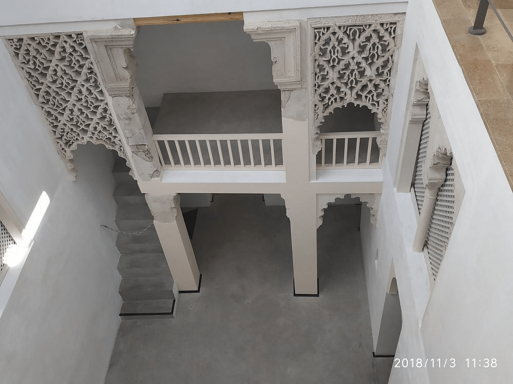 picture taken from the third floor of the museum showing the stairs