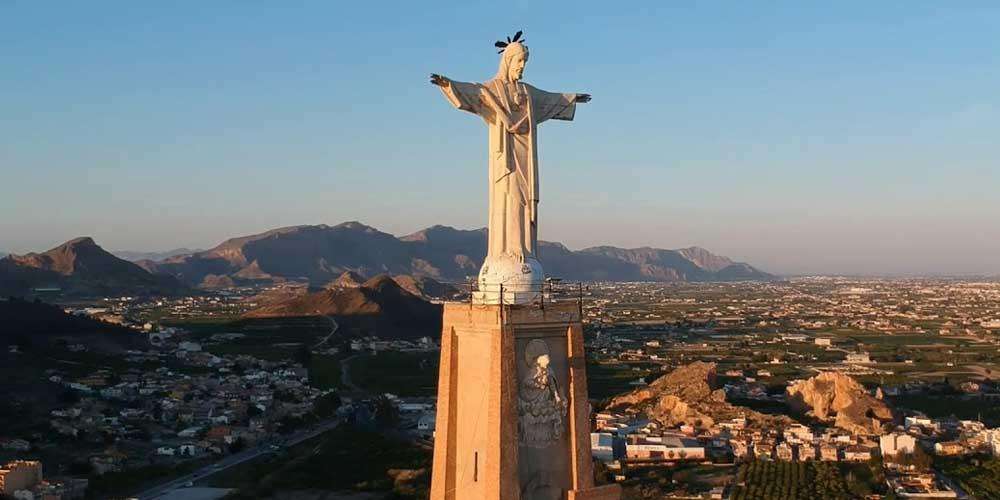 The Christ at the top of Castillo de Monteagudo