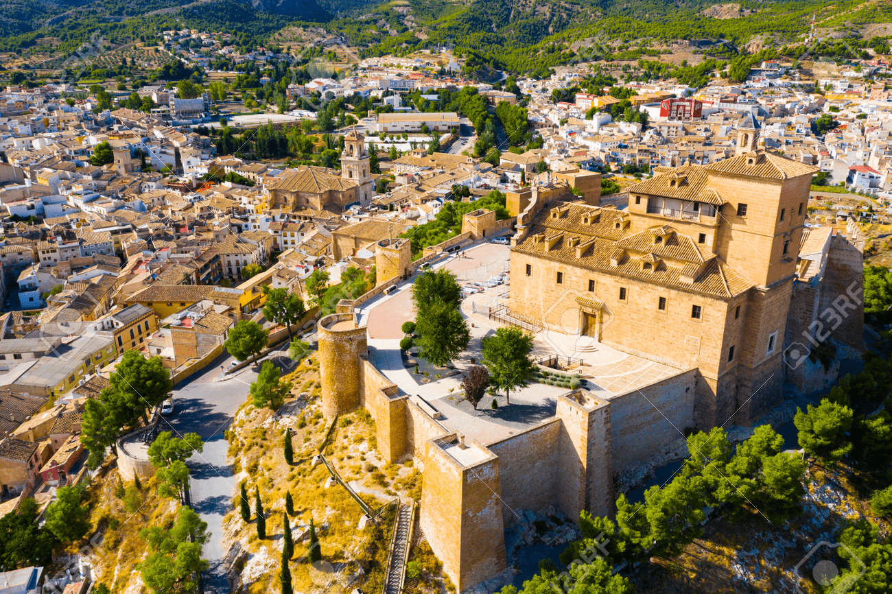 View of the Castle of Caravaca,  built in the typical Muslim style