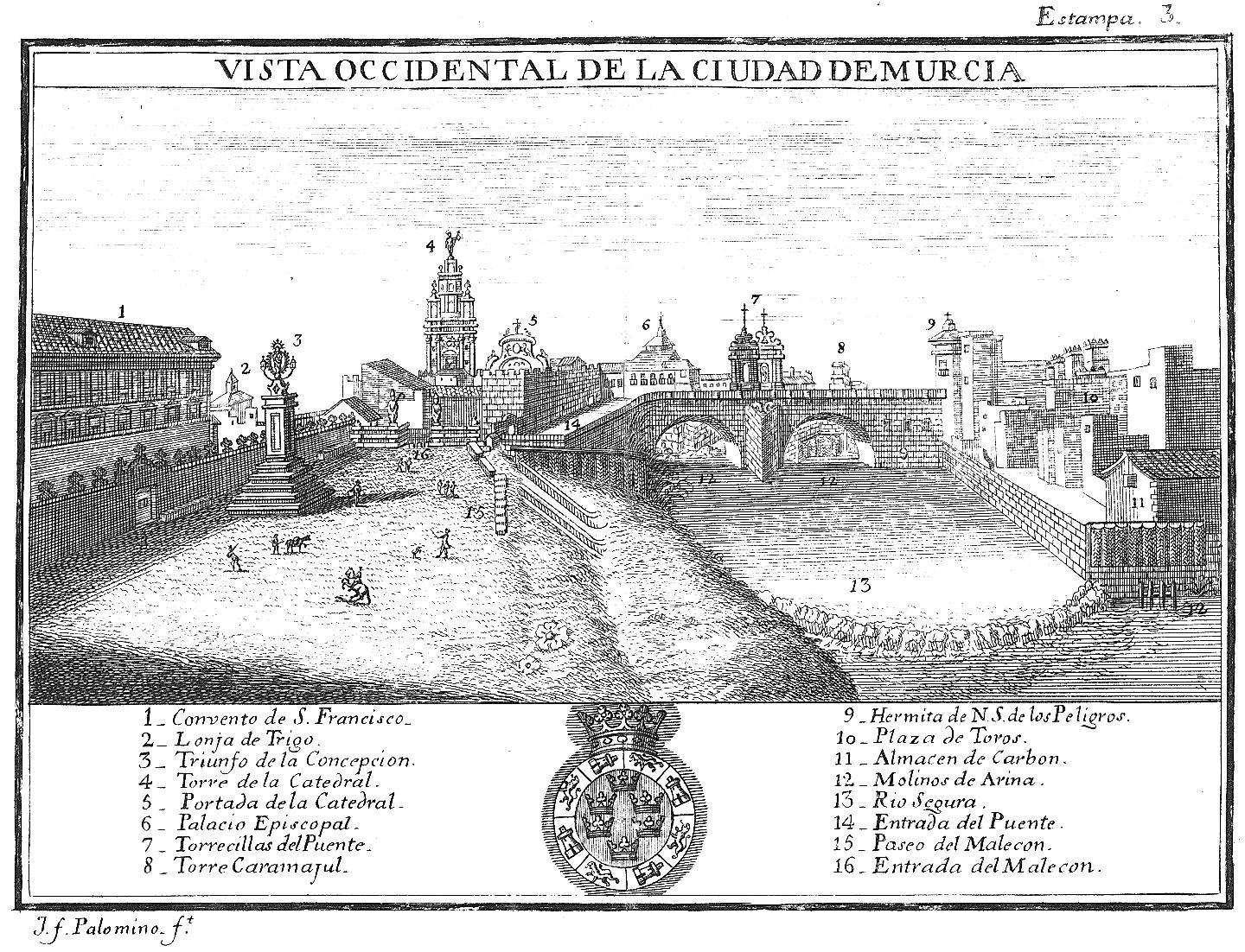 Western view of the city of Murcia (late 18th-century)