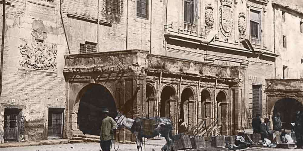 An old photo of the Almudí Palace