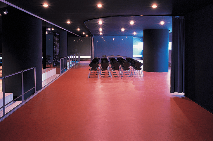 image from inside the museum showing a space dedicated to events