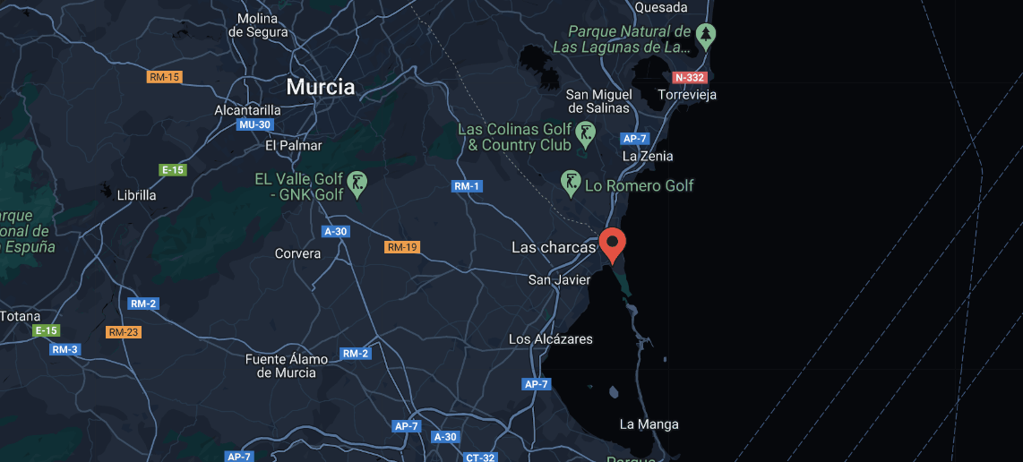 map from Murcia showing the region of San Pedro del Pinatar